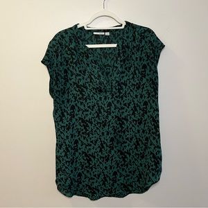 Halogen Green & Black Blouse